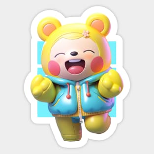 AKBLM - KUMA WANTS TO HUG YOU 💕 | CUTE 3D ANIME BEAR MASCOT Sticker